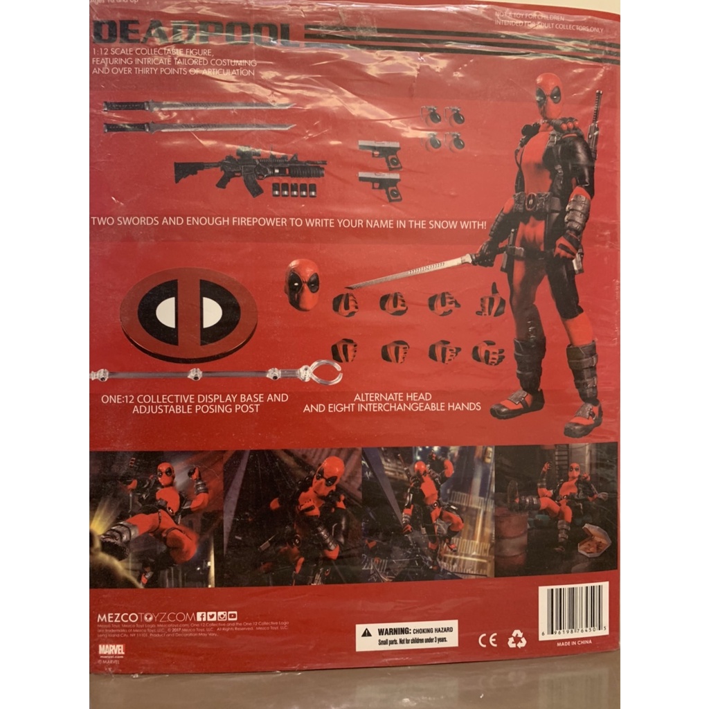 [錢沒有不見]MEZCO One:12 Deadpool 紅 死侍 Marvel 漫威  1/12 美系 6吋 布衣