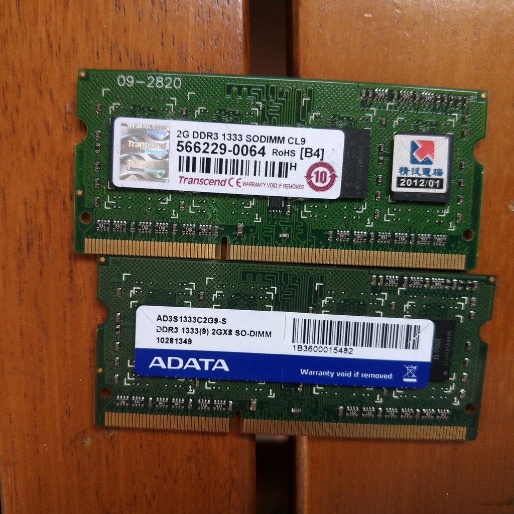 Transcend DDR3創見1333 2G 2GB 終身保固 記憶體 終保 筆電 筆記型
