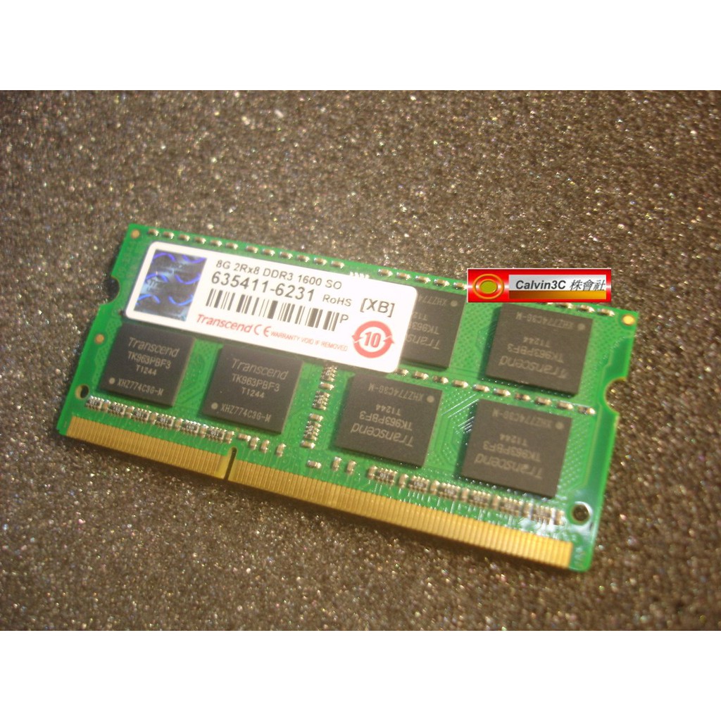 創見 Transcend DDR3 1600 8G DDRIII PC3-12800 雙面16顆粒 筆記型 終身保固