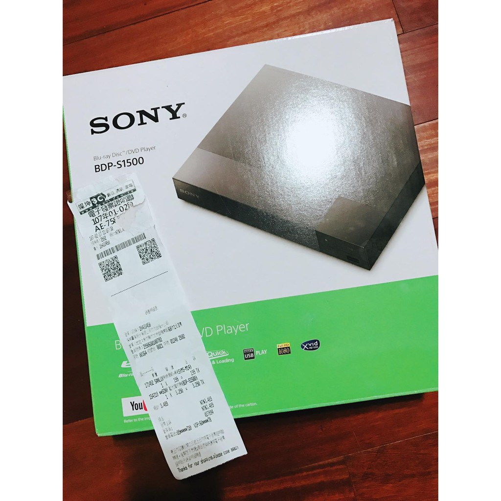 全新 SONY BDP-S1500 fullHD藍光播放器 購於竹北燦坤