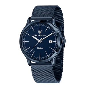 MASERATI 瑪莎拉蒂 SOLAR BLUE光動能經典紳士藍米蘭帶腕錶42mm(R8853149001)