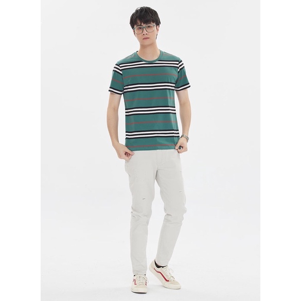 🦄GOES CLUB 女款⚡️ 2022(春夏）韓版時尚潮流撞色條紋個性T恤（ 黑 /綠）-2色F❤️特價NT$1580