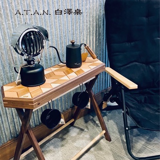ATAN 白澤桌 實木 臺灣製 職人手作 【中大戶外】小茶几 木桌 戶外小桌 便攜式小桌 摺疊桌 折疊小木桌 露營 野餐