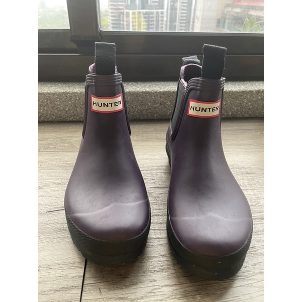 Hunter紫色雨靴23號～9成新