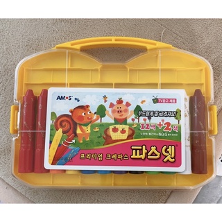 韓國製 AMOS 無毒安全 神奇水蠟筆 粗水蠟筆 6色 12色 24色 外出提盒 禮物 兒童文具