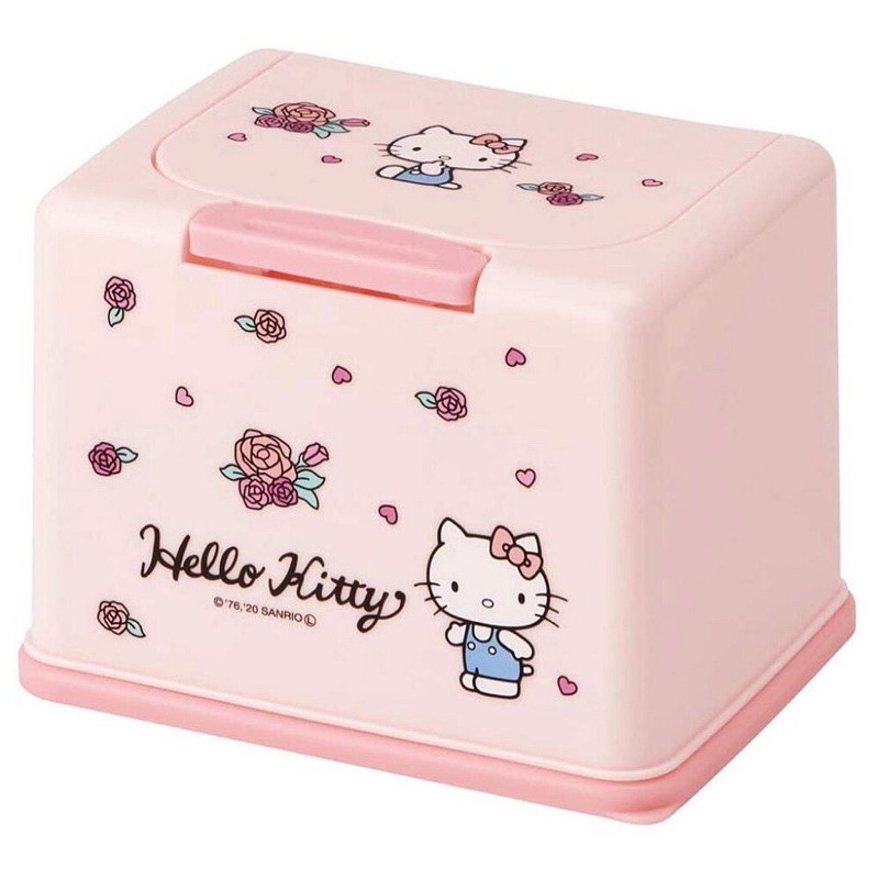 現貨 日本限定  kitty 塑膠按壓彈蓋面紙盒 衛生紙盒 口罩盒 凱蒂貓 收納盒 收納箱