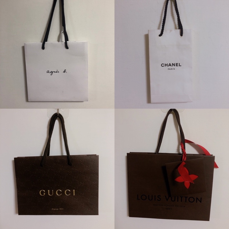 精品品牌紙袋 LV CHANEL香奈兒 Gucci agnes b. 紙袋 禮品禮物袋 包裝袋 精品袋 香水袋