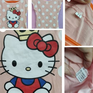 🎐全新🎐Kitty 皇冠 凱蒂貓 橘底 白點點 T靴 上衣 標籤是11號
