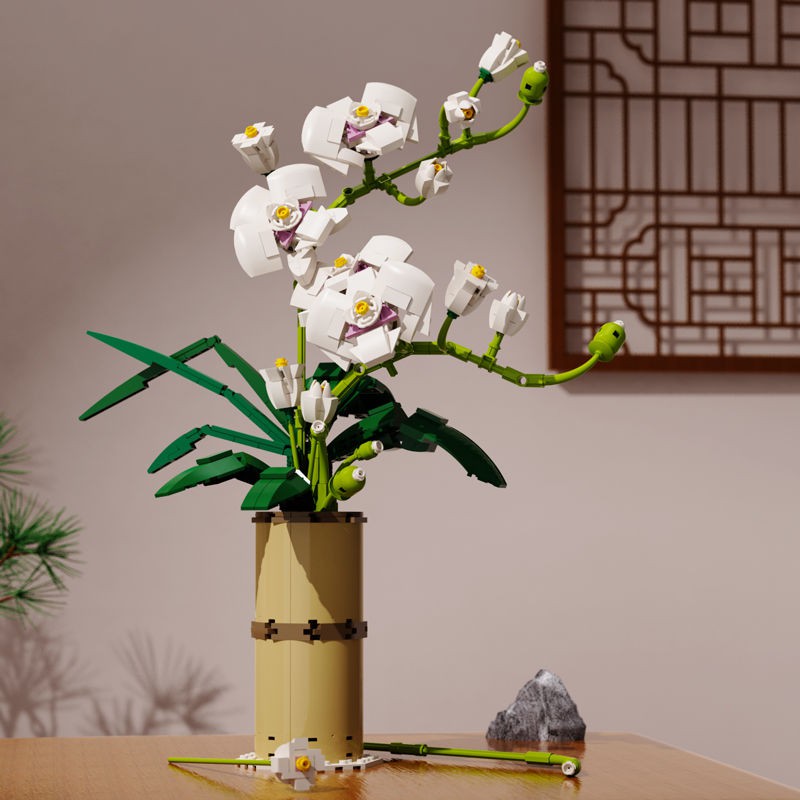 台灣現貨 兼容樂高蝴蝶蘭花束玫瑰花花束情人節禮物積木拼接搭建玩具禮品 蝦皮購物