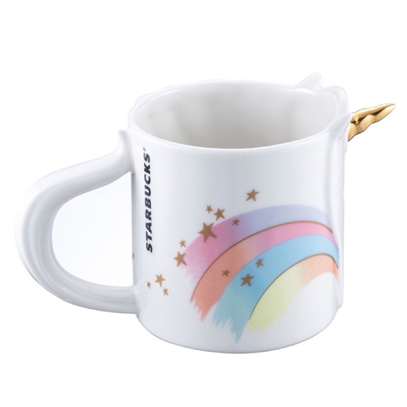 星巴克 Starbucks 白色 彩虹 🌈 獨角獸馬克杯