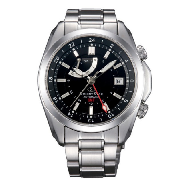 ORIENT STAR 東方之星 雙時區藍寶石機械錶 鋼帶款 黑色 SDJ00001B