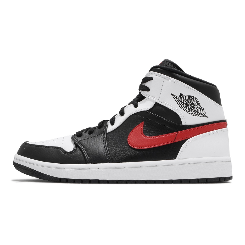 Nike Air Jordan 1 Mid 黑 紅 白 喬丹 1代 中筒 男鞋 【ACS】 554724-075