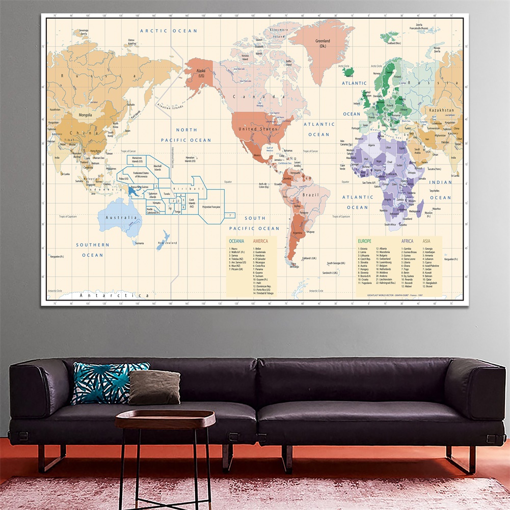 Possbay 世界地圖--大海報背景布牆裝飾