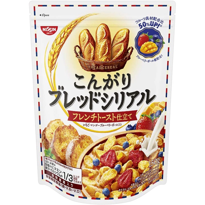 預購日清nissin 法式吐司脆片 水果乾楓糖法國麵包穀片草莓藍莓芒果早餐穀片150g 蝦皮購物