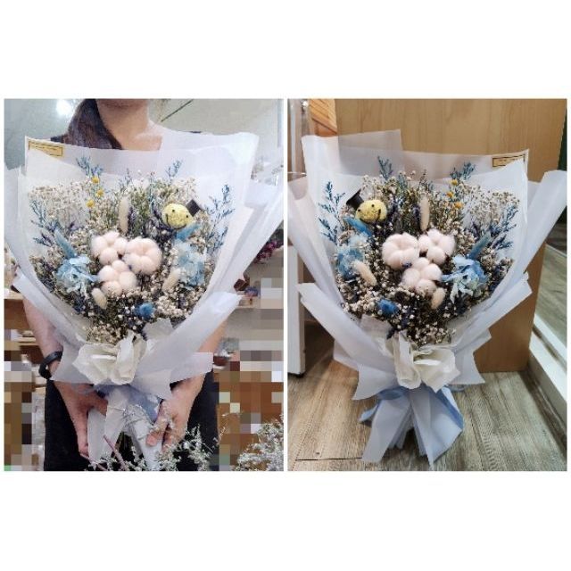 Nice Day 4月已滿單乾燥花束 滿天星 棉花花束 畢業花束 母親節花束 大花束 生日花束求婚情人節花束 蝦皮購物