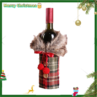 聖誕聖誕酒瓶蓋可愛人造毛皮酒瓶衣服聖誕派對節日節日晚餐裝飾品