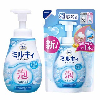 【JPGO】日本製 COW牛乳石鹼 牛乳精華 泡沫型沐浴乳