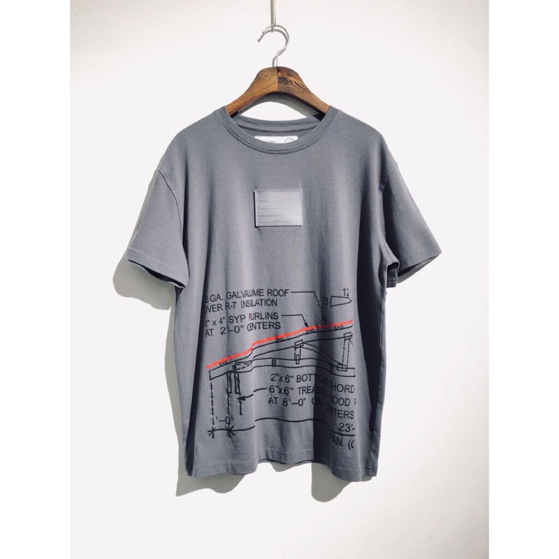 🍊橘子工作室🍊-@A.C.W@工程圖圓領短袖T恤 灰色