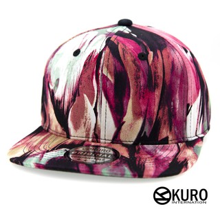 KURO-SHOP潮流新風格-台灣製造 桃紅色渲染風格 棒球帽 板帽