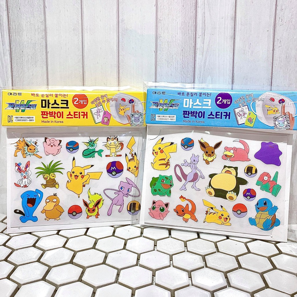 韓國🇰🇷代購～現貨！韓國製~寶可夢 Pokémon 口罩貼紙（多款隨機出）