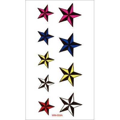 M系列彩色星星WM-059【WAWA TATTOO】防水紋身貼紙微刺青貼紙