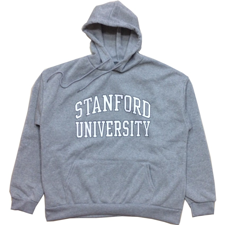 。小虎.挖寶庫。全新美式灰色STANFORD史丹佛大學英文字母NCAA刷毛連帽T恤大學T寬版落肩帽T。NBA大聯盟MLB