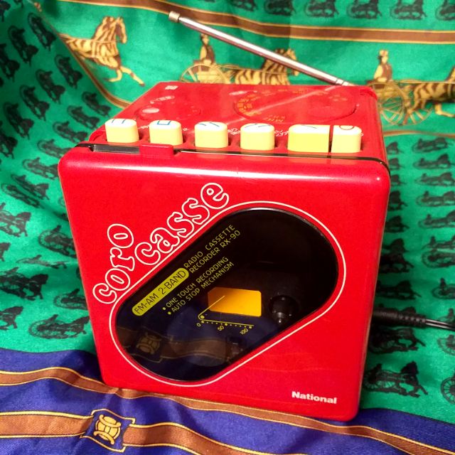超少見 NATIONAL CORO CASSE RX-90 紅色收錄音機 卡帶 錄音帶 卡帶機 日本製造 功能正常
