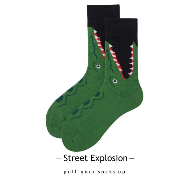 鱷魚紋高領絲襪/襪子