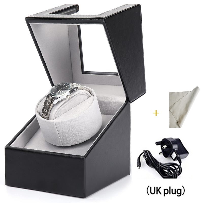 Evertoner 單/雙手錶上鍊器自動手錶上鍊器防塵機械錶盒皮革電機振動器錶盒