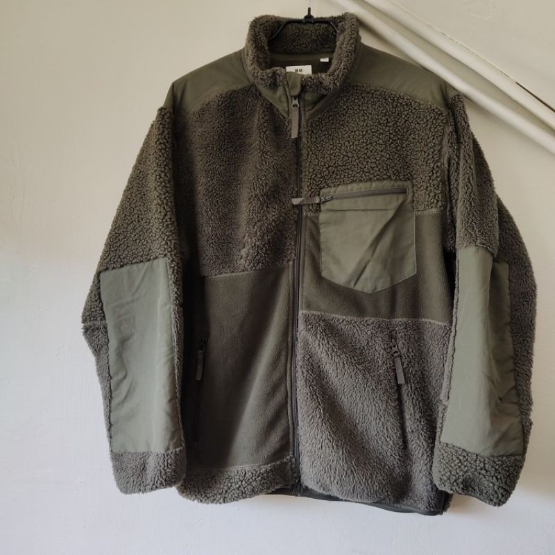 Engineered garments Uniqlo 軍綠 刷毛 外套  fleece jacket