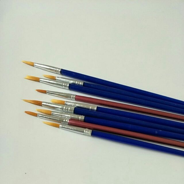 2入 圓尖頭尼龍畫筆水彩壓克力 廣告顏料筆劃線油彩筆 蝦皮購物