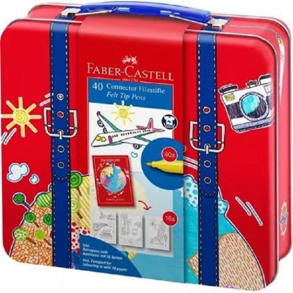 文具批發 FABER-CASTELL 輝柏 旅行箱 40色 連接筆 彩色筆 155535 量大可議價