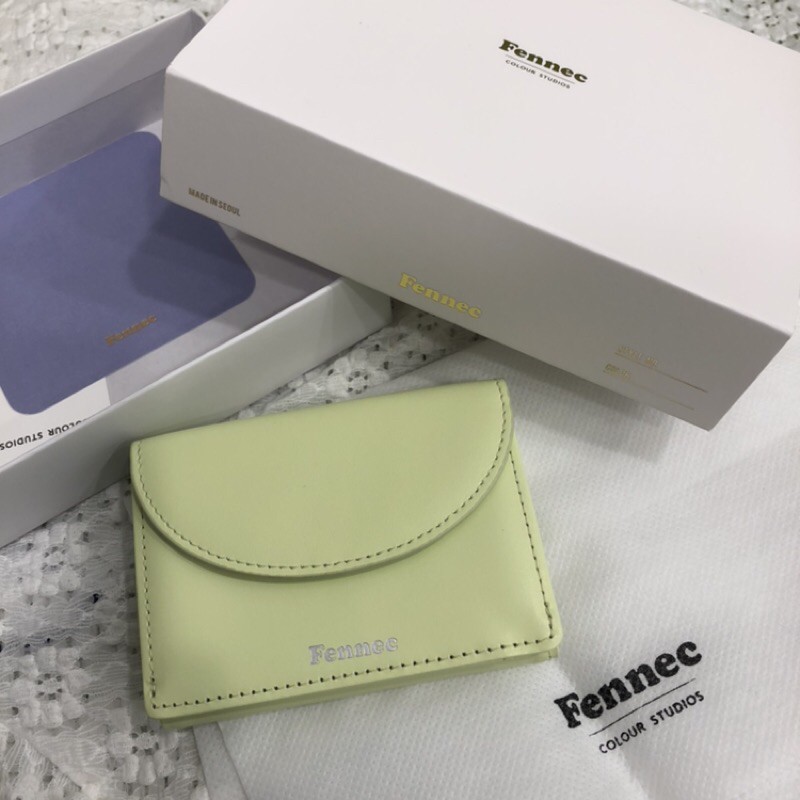 Fennec 全新 萊姆綠 韓國 短夾 Halfmoon mini wallet LIME