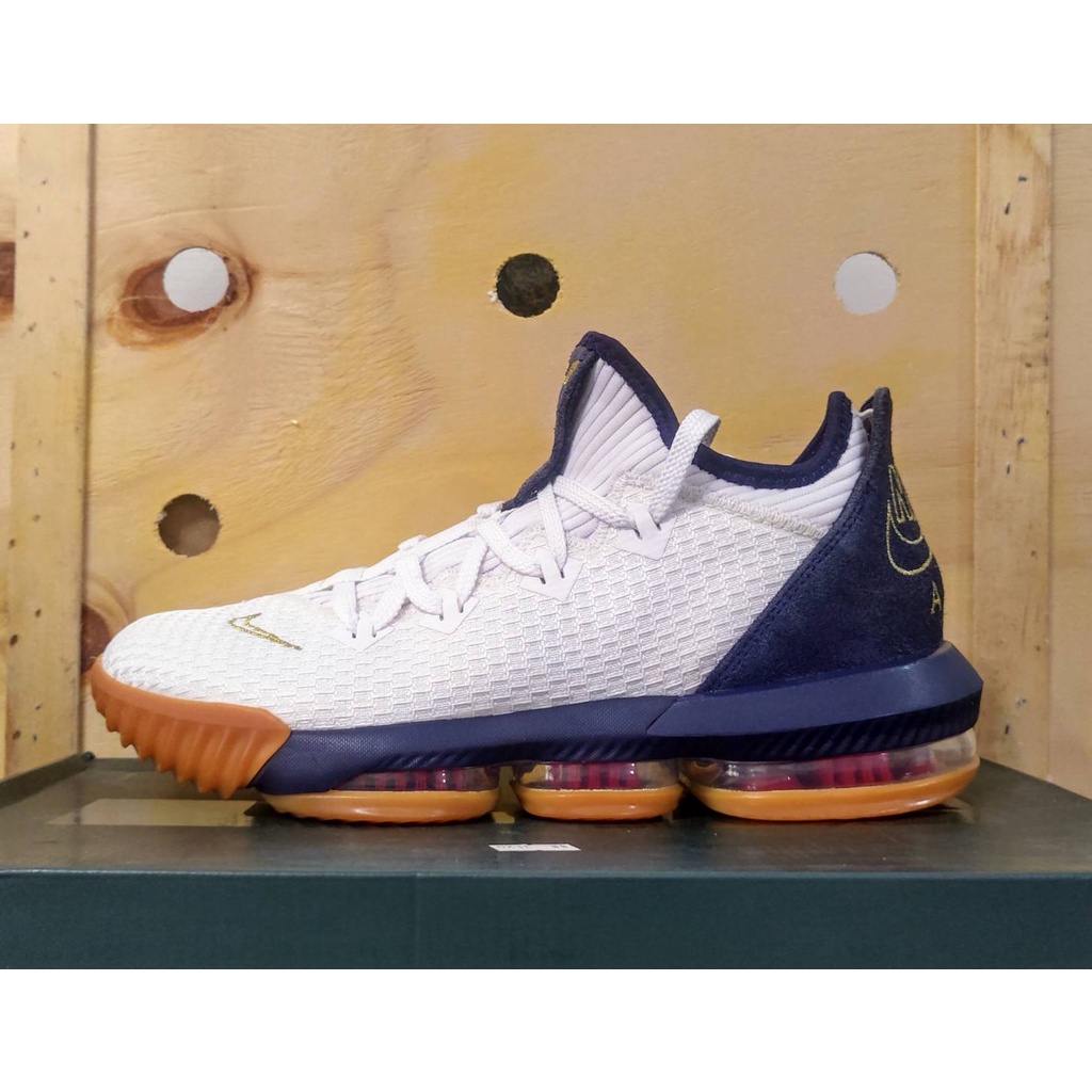 NIKE LEBRON 16 LOW EP CI2669-101 白藍金 膠底 籃球鞋 US8.5(26.5cm)