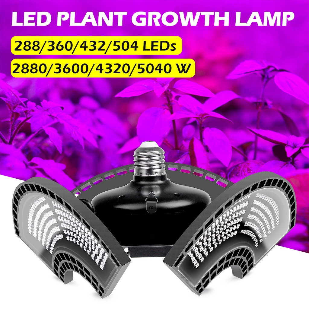 504 LED 生長燈花卉植物 LED 生長燈全光譜 E27 LED 室內水培生長燈泡 85~265V