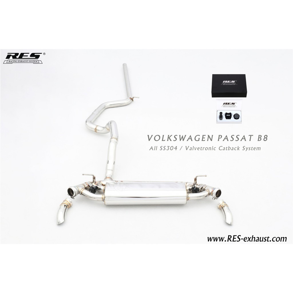 【RES排氣管】 Volkswagen Passat 2.0T 2019+ 不鏽鋼/鈦中尾段 電子閥門 車宮代理