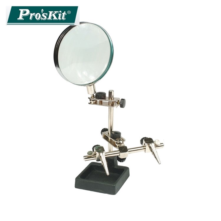 找東西@台灣ProsKit寶工3.5吋壓克力凸透鏡母鏡2.5倍放大鏡座SN-392(搭4.5倍子鏡;多方向輔助夾;鑄鋼座