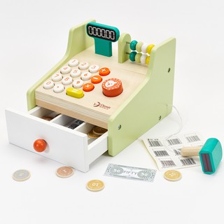 《德國Classic world》小老闆木製收銀機玩具【兒童扮家家酒 適合3歲以上】客來喜經典木玩具-CE認證安全玩具