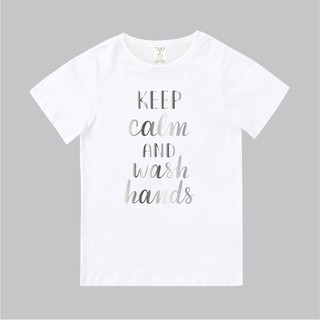 T365 臺灣製造 MIT CORONAVIRUS COVID-19 KEEP CALM WASH 銀色 親子裝 T恤