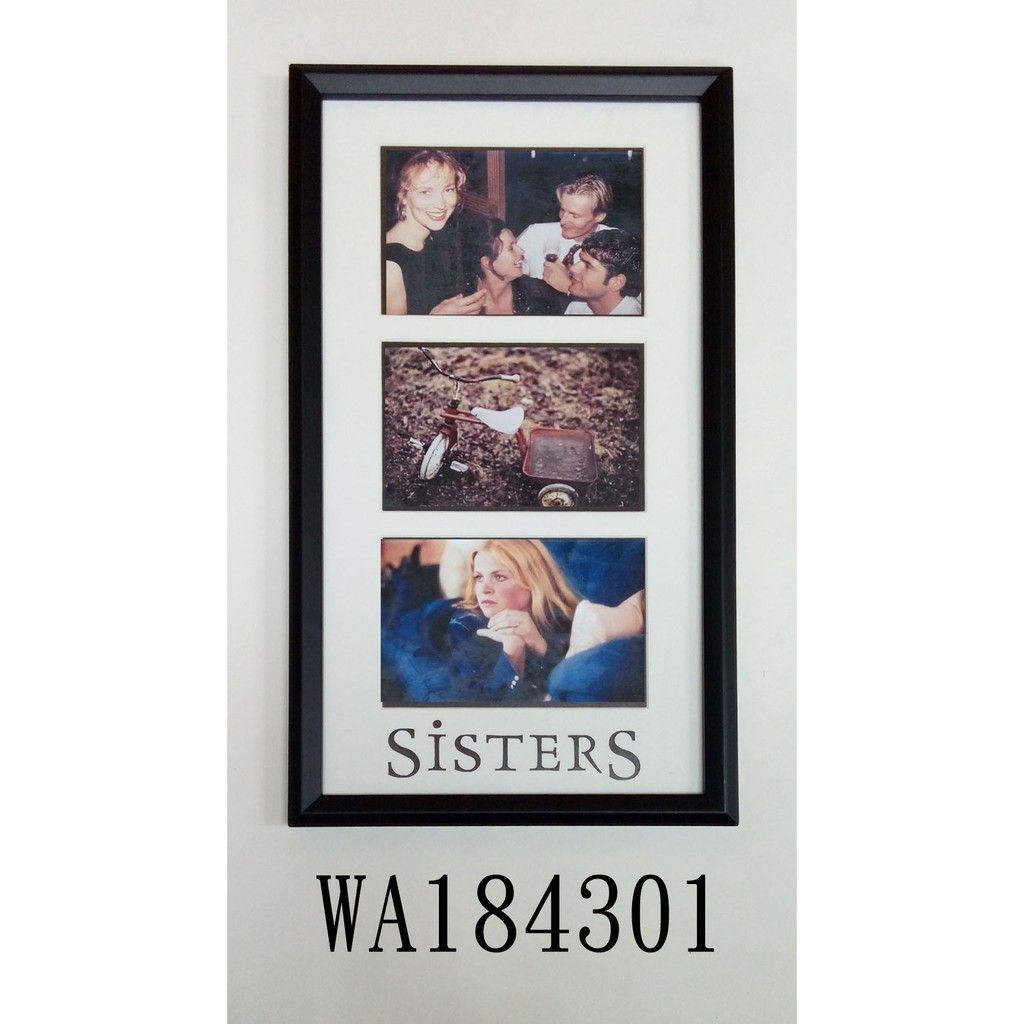 WA184301 :18X10"黑色木質相框-直掛(相片4X6"3張或17X9.1"1張)