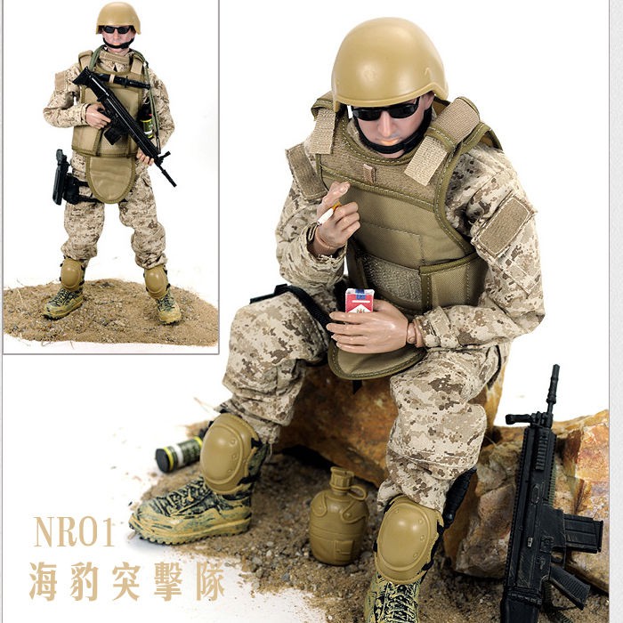 晨晨玩具兵人模型套裝手辦素體玩具迷彩軍人士兵警察特種部隊公仔軍事玩偶