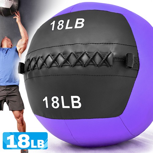 負重力18LB磅軟式藥球8KG舉重量訓練球wall ball壁球牆球沙球沙袋沙包C109-2318非彈力量健身球