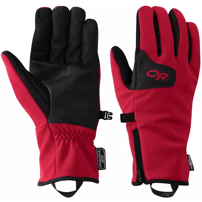 【Outdoor Research 美國】登山保暖觸控手套 軟殼手套 防風保暖手套 男款 紅色(244881-0415)