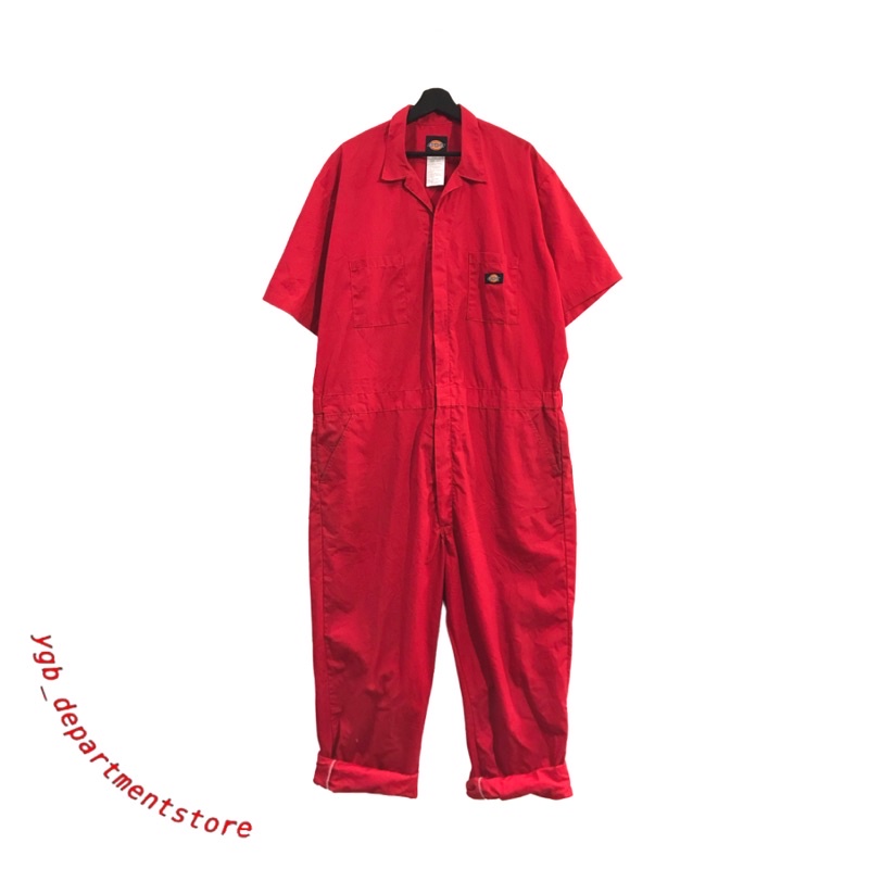🌞vintage🌞Dickies大紅色古着連身工裝工作服(๑•ૅㅁ•๑)美式日系復古個性90s00s