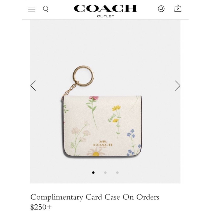 全新 Coach 花卉 白色 卡片夾 鑰匙包