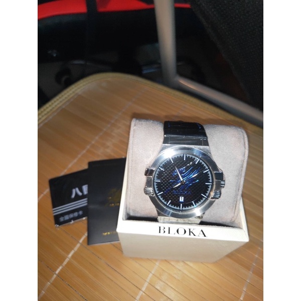 限時特價 保證正品 現貨 BLOKA 寶佳 限量款 神馬藍馬王 機械錶 皮錶帶 防水錶