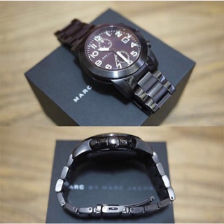 Marc Jacobs Larry 飛行時尚計時腕錶-IP黑/46mm