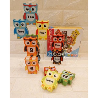 Owl Stack Habbp 木質貓頭鷹疊高玩具 益智早教嬰兒智力玩具