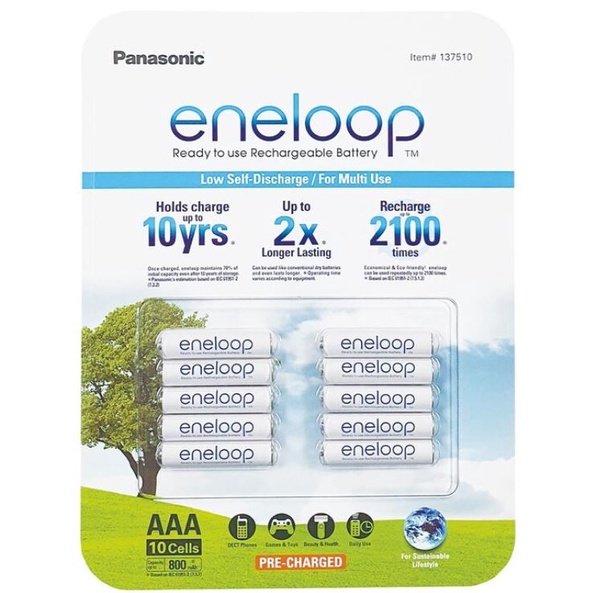 全新公司貨日本製Panasonic eneloop (2100次) 低自放4號充電電池附電池盒 國際牌 充電電池