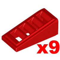 【小荳樂高】LEGO 紅色 階梯斜坡 (9個) Slope 18 2x1x2/3 4540382 61409